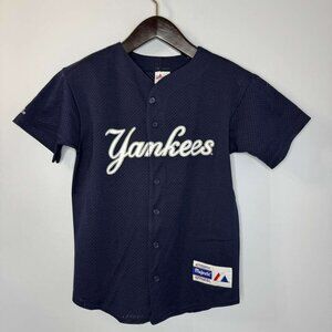 Vintage NY New York Yankees Vintage Derek Jeter # 3 Jersey Majestic Blue Youth L